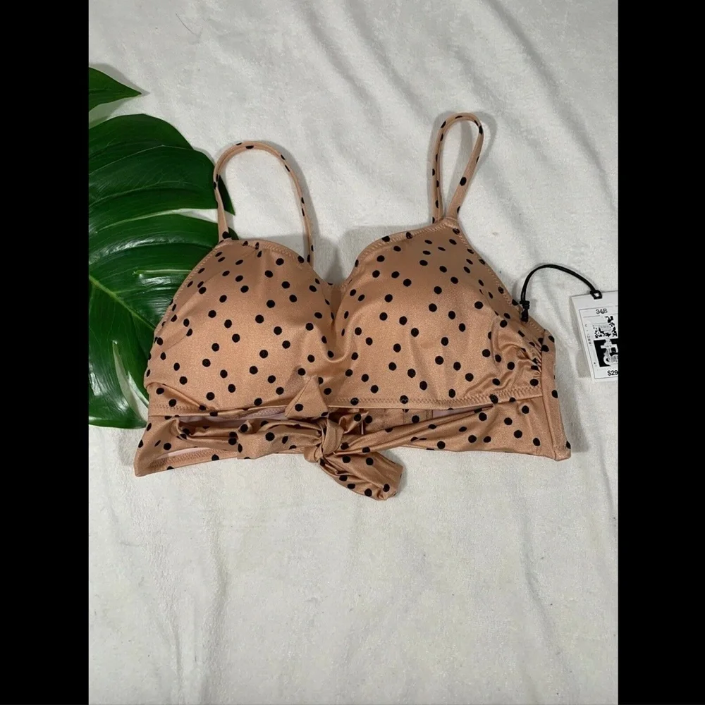 NWT Shade‎ & Shore Polka Dot Wrap Bikini Top [ 34B ] + Cheeky Bottoms [ Medium ]